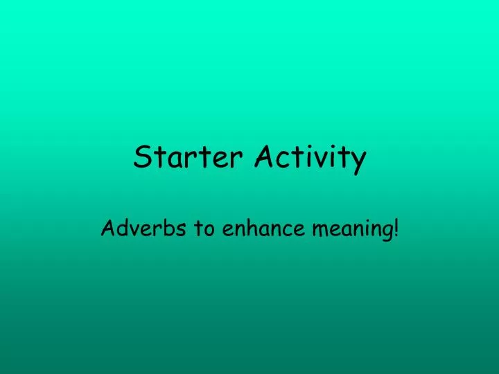 starter activity
