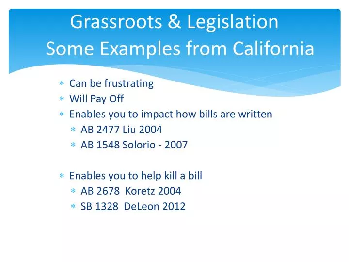 grassroots legislation