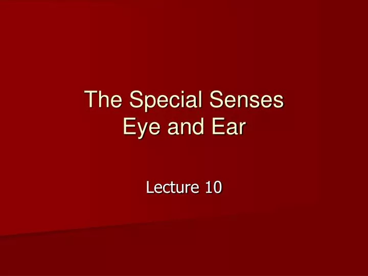 the special senses eye and ear