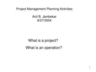What is a project?
