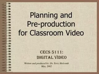 CECS 5111: Digital Video