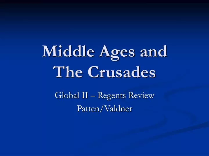 middle ages and the crusades