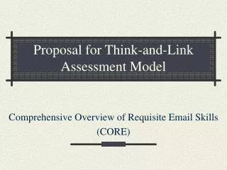 Proposal for Think-and-Link Assessment Model