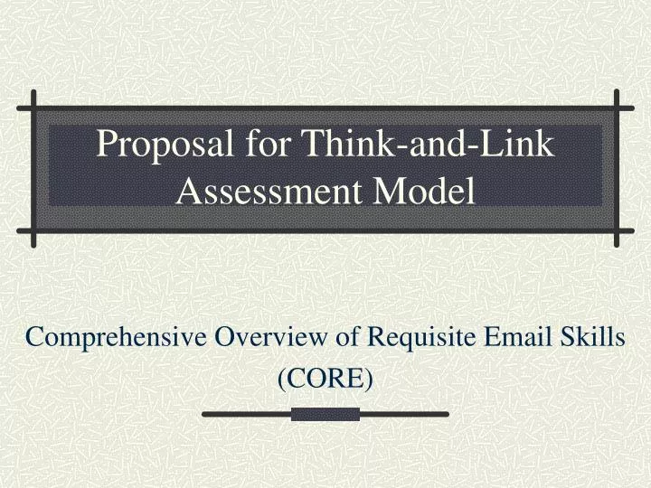 proposal for think and link assessment model