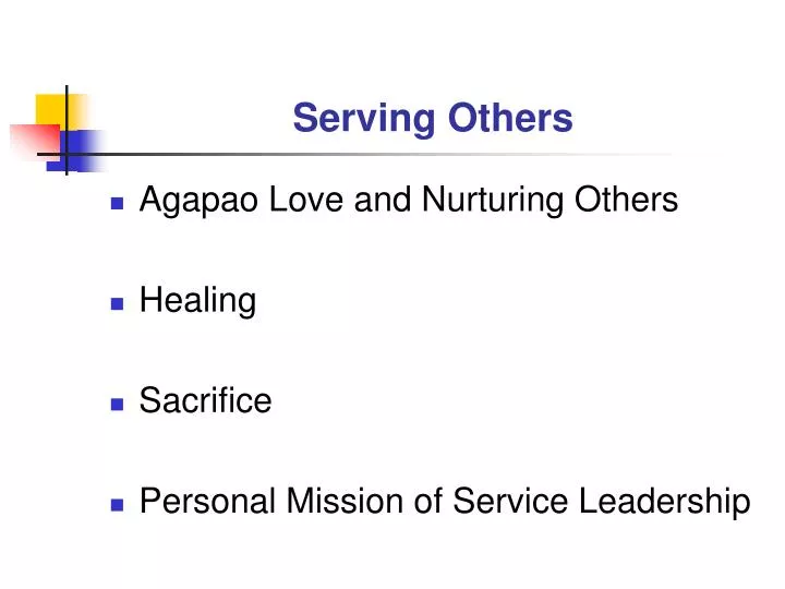 serving others