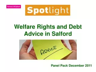 Welfare Rights and Debt Advice in Salford