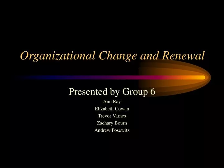organizational change and renewal