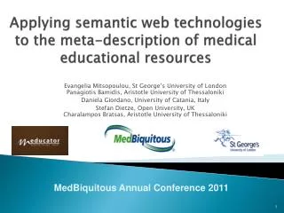 Applying semantic web technologies to the meta-description of medical educational resources