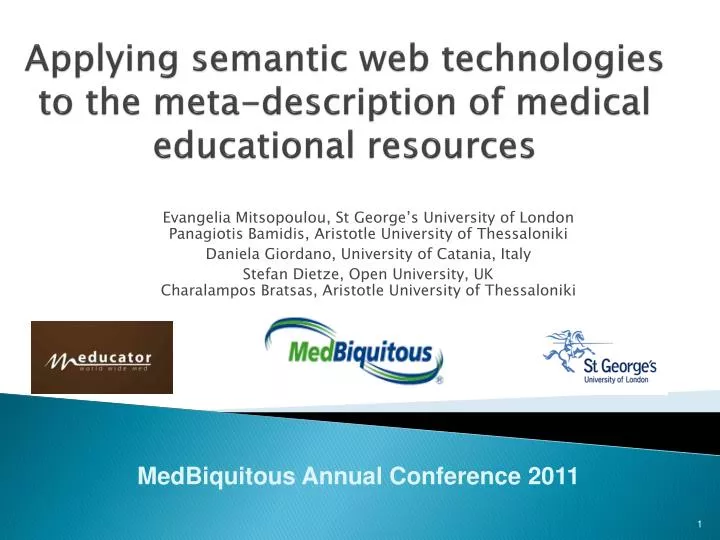 applying semantic web technologies to the meta description of medical educational resources