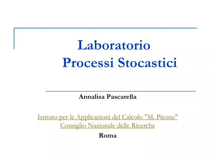 laboratorio processi stocastici
