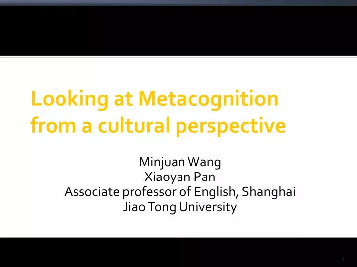 looking at metacognition from a cultural perspective