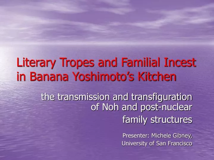 literary tropes and familial incest in banana yoshimoto s kitchen