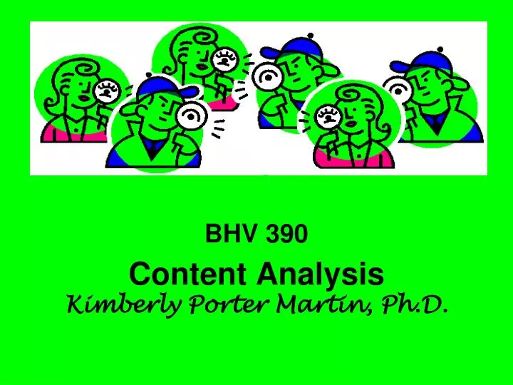 bhv 390 content analysis kimberly porter martin ph d
