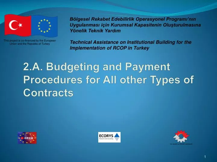 2 a budgeting and payment procedures for all other types of contracts