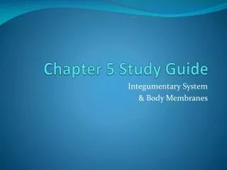 Chapter 5 Study Guide