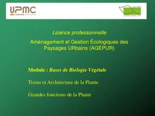 Licence professionnelle Aménagement et Gestion Écologiques des Paysages URbains (AGÉPUR)