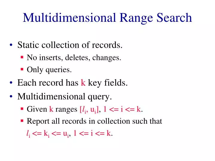 multidimensional range search