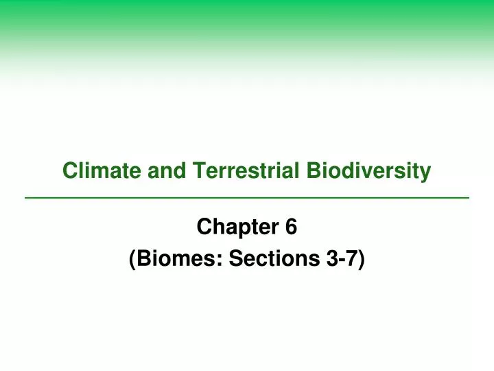 climate and terrestrial biodiversity