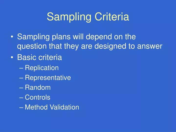 sampling criteria