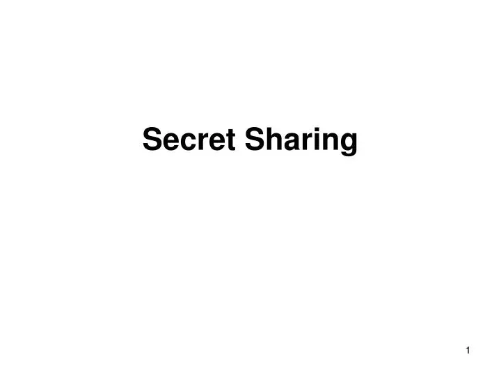 secret sharing