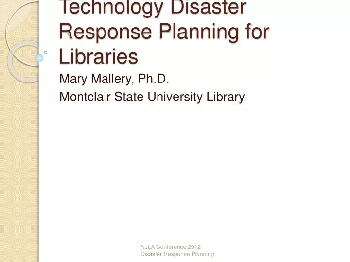 technology disaster response planning for libraries
