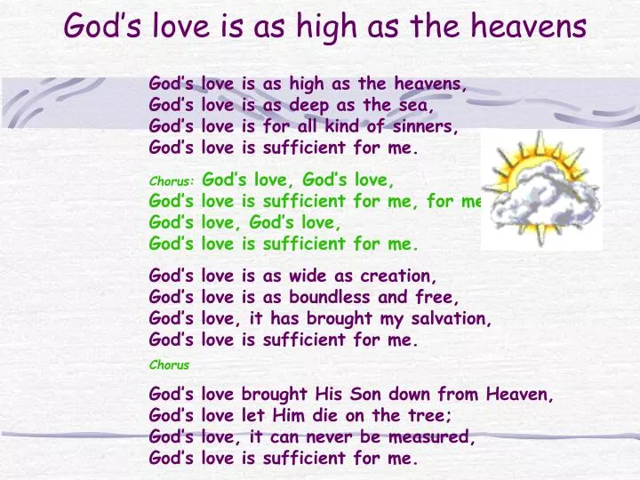god s love is as high as the heavens