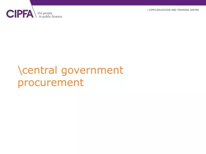 central government procurement