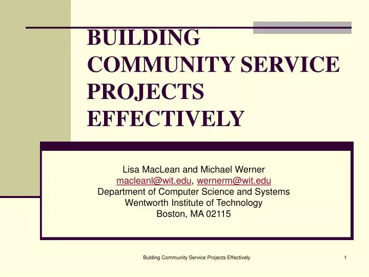 building community service projects effectively