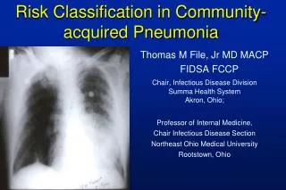 Risk Classification in Community-acquired Pneumonia
