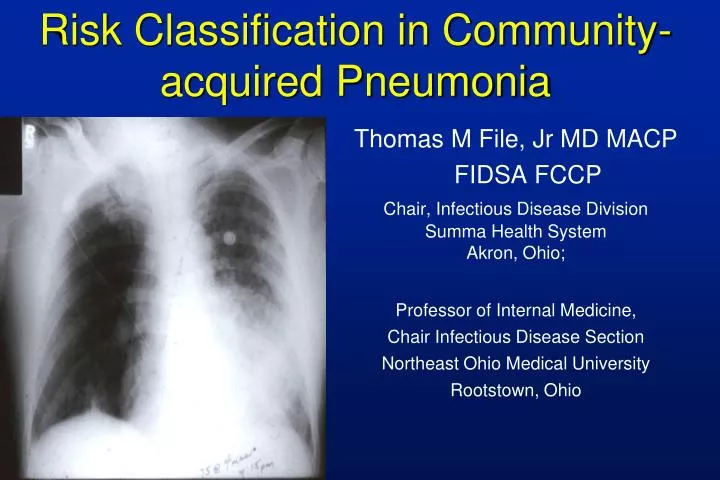 risk classification in community acquired pneumonia