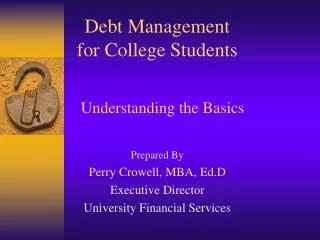 Debt Management for College Students