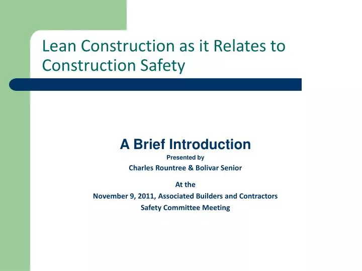 lean construction as it relates to construction safety