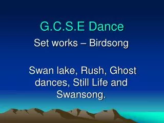 G.C.S.E Dance