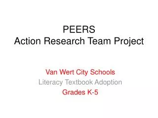 PEERS Action Research Team Project