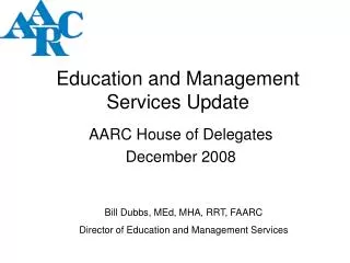 Education and Management Services Update