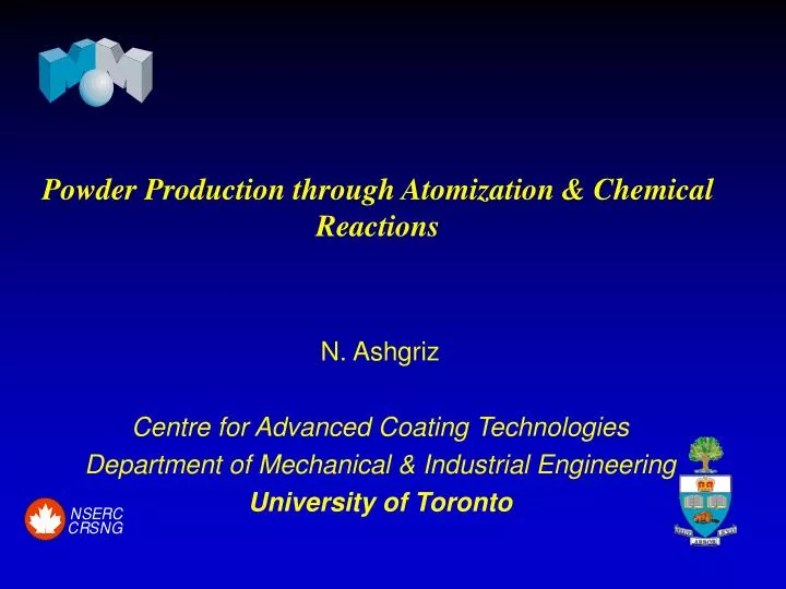powder production through atomization chemical reactions