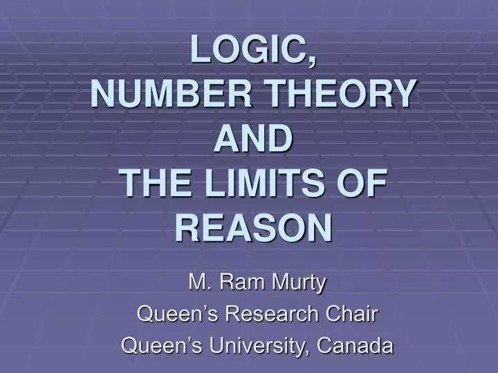 logic number theory and the limits of reason
