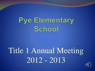 Pye Elementary School