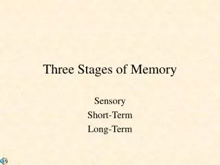Three Stages of Memory