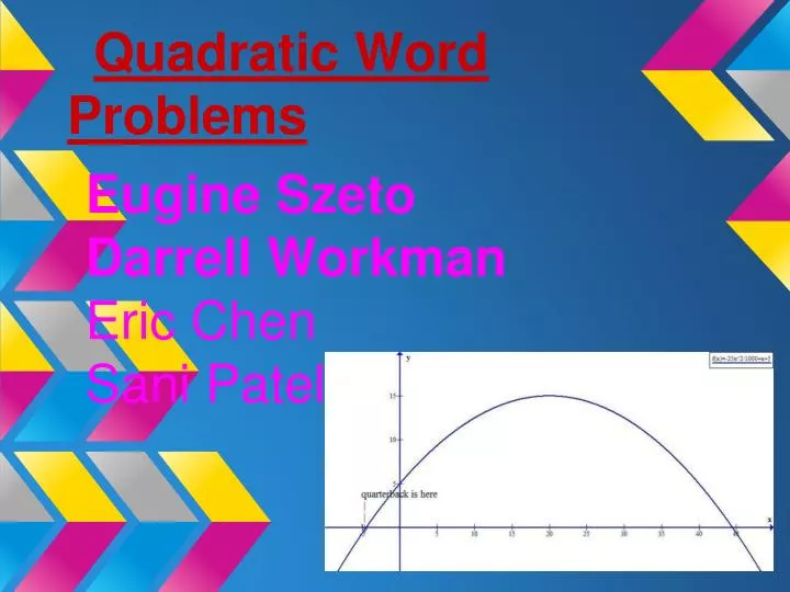 quadratic word problems