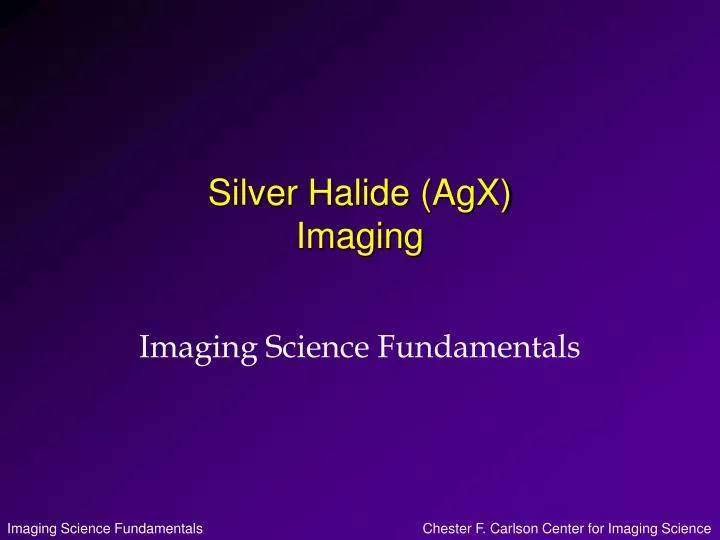 silver halide agx imaging