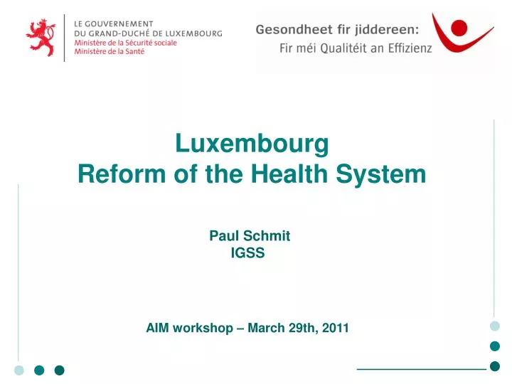luxembourg reform of the health system
