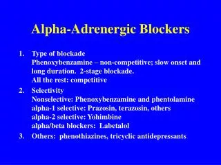 Alpha-Adrenergic Blockers