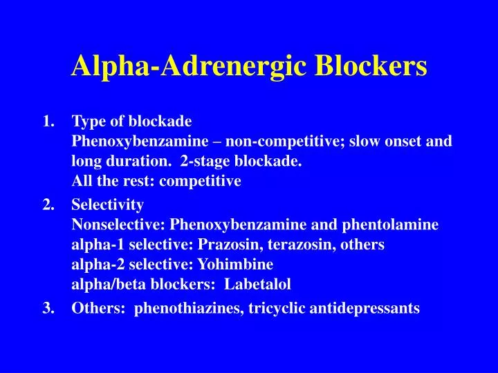 alpha adrenergic blockers