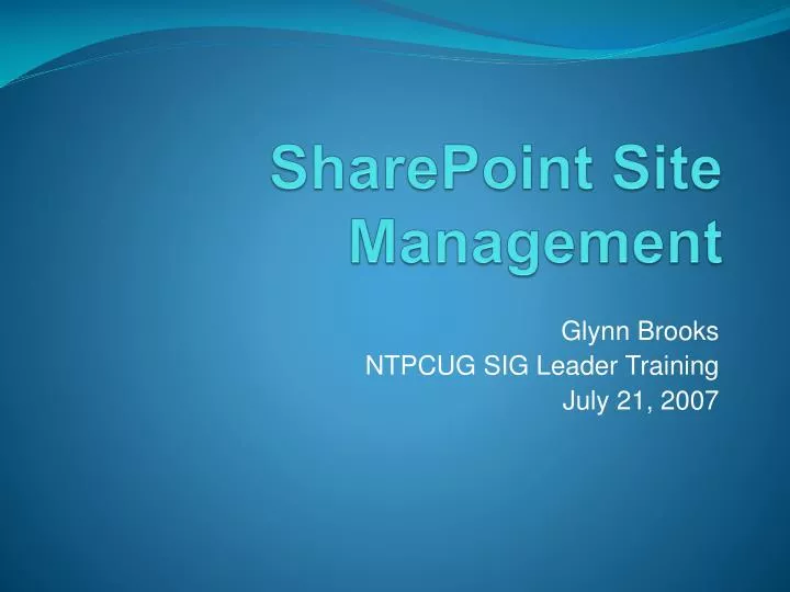 sharepoint site management