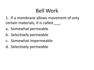 Bell Work