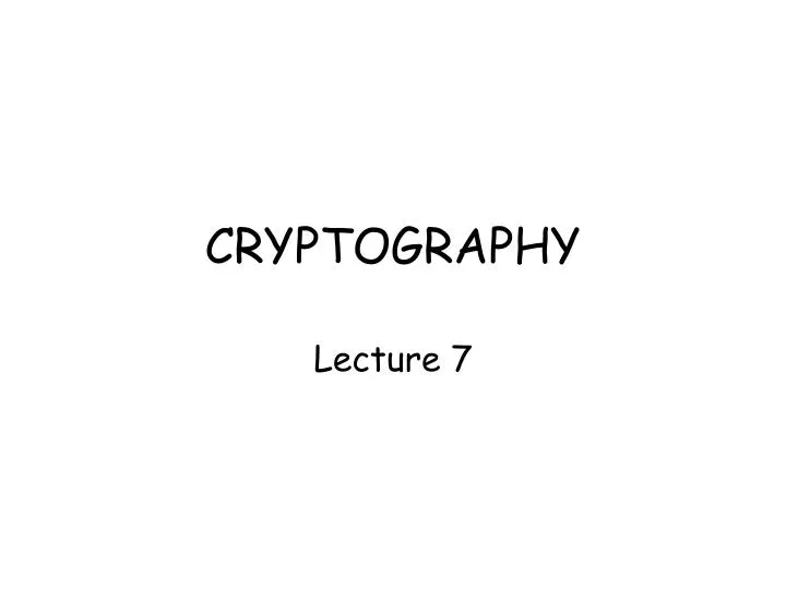 cryptography