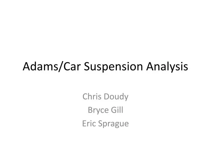 adams car suspension analysis
