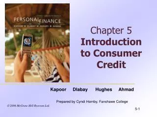 Chapter 5 Introduction to Consumer Credit