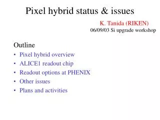 Pixel hybrid status &amp; issues